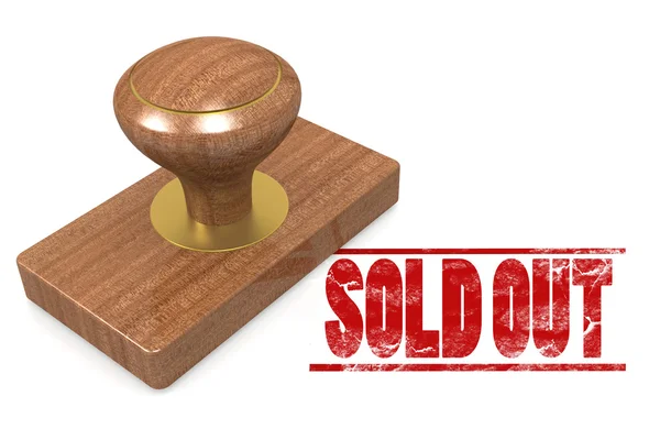 Sold out wooded seal stamp — Stock Photo, Image