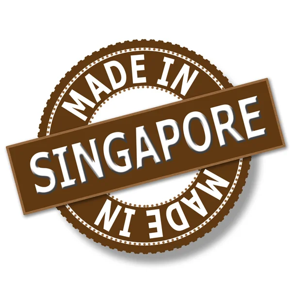 Made in Singapore brown round vintage stamp — Stock Photo, Image