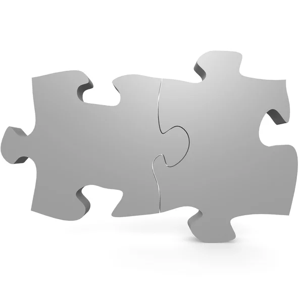 Two gray puzzle — Stock Photo, Image