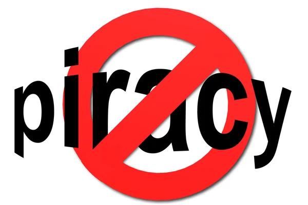 Stoppa piratkopiering tecken i rött — Stockfoto