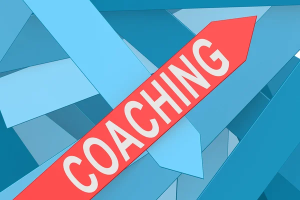 Coaching a nyíl felfelé mutat — Stock Fotó