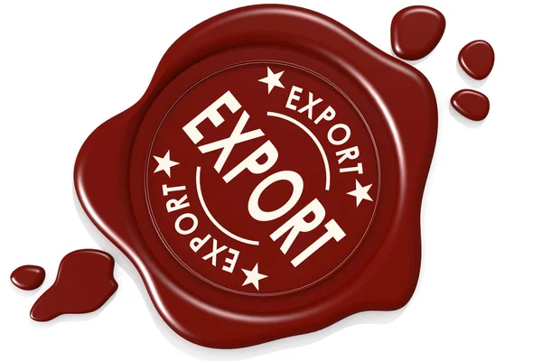 Selo de rotulagem da exportação — Fotografia de Stock