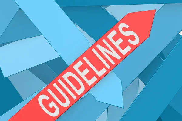 Guidelines arrow pointing upward — Stock Photo, Image