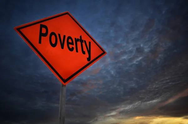貧困警告標識 — ストック写真