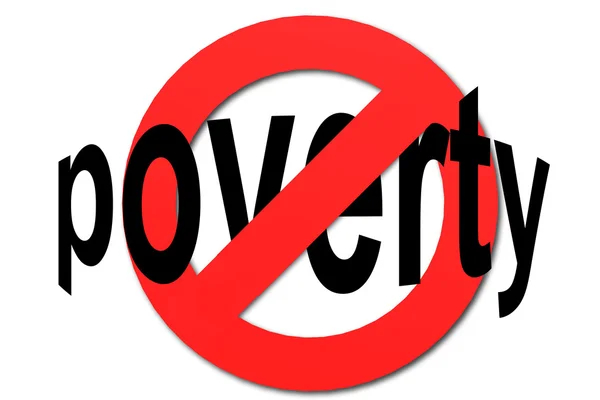 Stop poverty sign in red — Stock Photo, Image