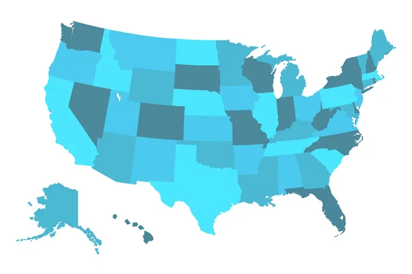 Detailed USA Map on white background — Stock Photo, Image