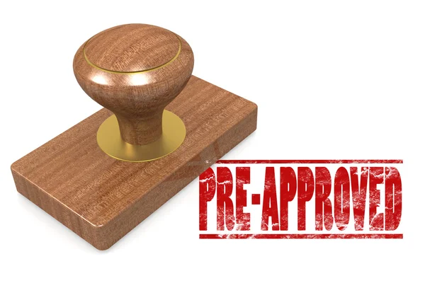 Pre-approved wooded seal stamp — Stock Photo, Image