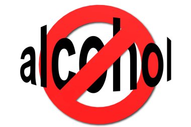 Alkol işareti kırmızı durdurmak