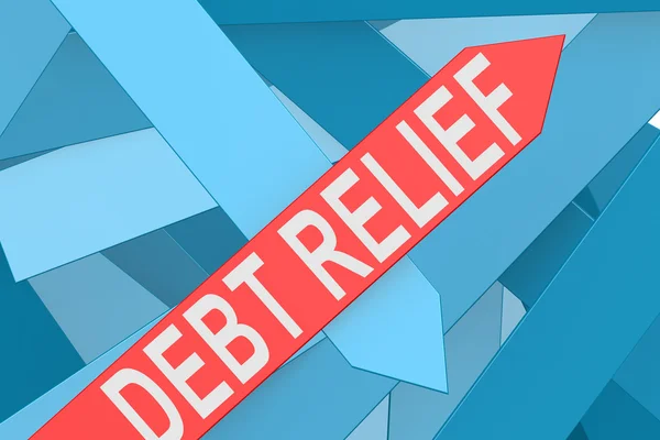 Debt relief arrow pointing upward — Stock Photo, Image