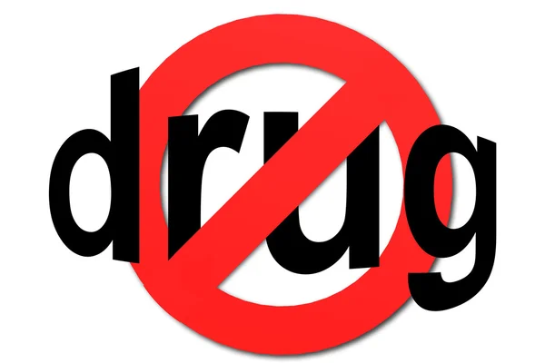 Detener el signo de drogas en rojo — Foto de Stock