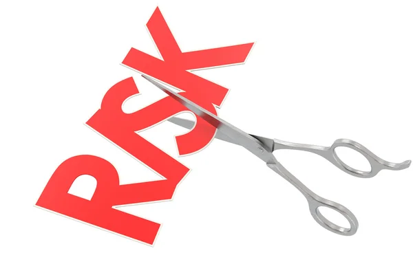 Cut risk with metal sissor — Stock Photo, Image