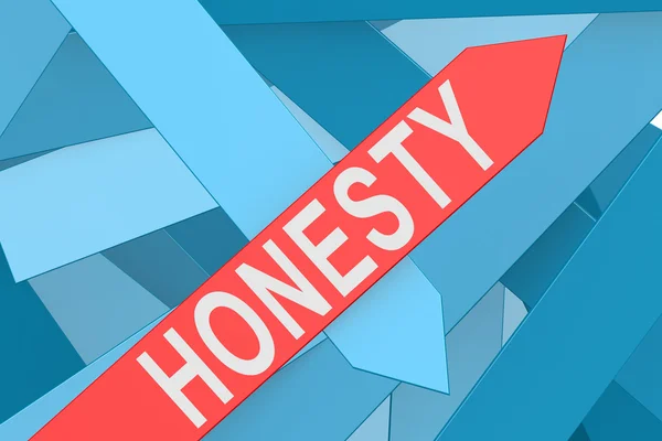 Flecha de honestidade apontando para cima — Fotografia de Stock