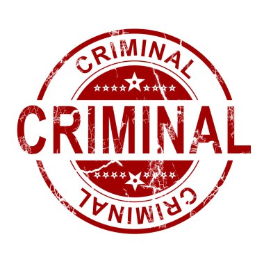 Beyaz arka plan ile suç damgası 