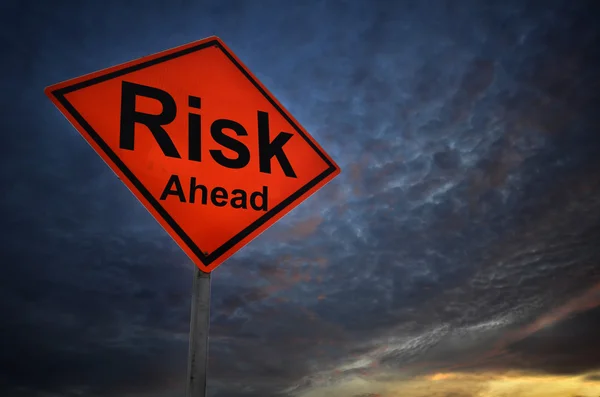 Risk warning road sign — Stock Photo, Image