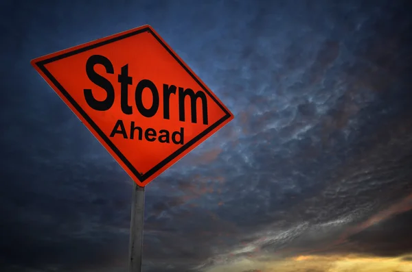 Storm warning road sign — Stock Photo, Image