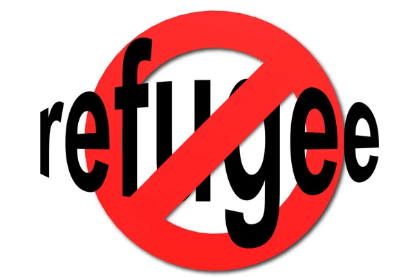 Stop refugee sign in red — Stock Photo, Image