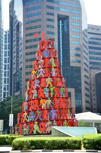 Momento de escultura localizado em Singapura . — Fotografia de Stock