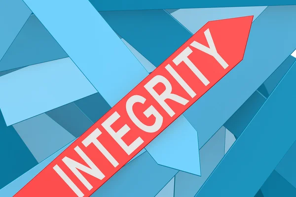 Integrity arrow pointing upward — Stock Photo, Image