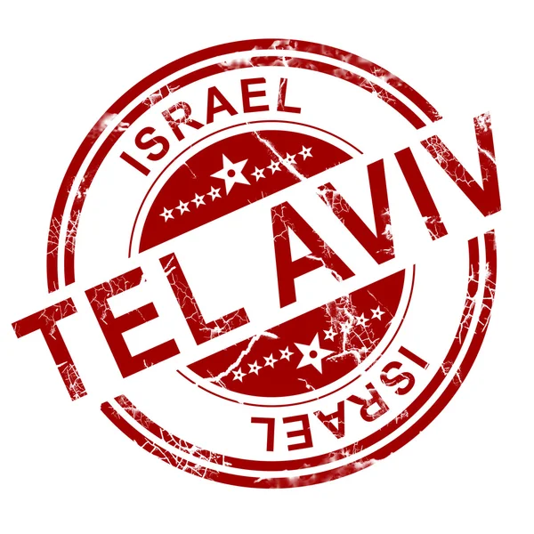 Vörös Tel Aviv bélyegző — Stock Fotó