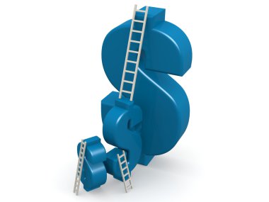 Merdiven ile mavi dolar işareti