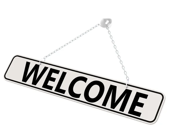 Welcome banner isolated on white — Stock Photo, Image