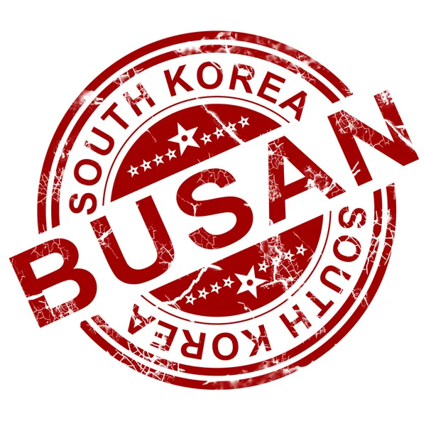 Sello Busan rojo — Foto de Stock