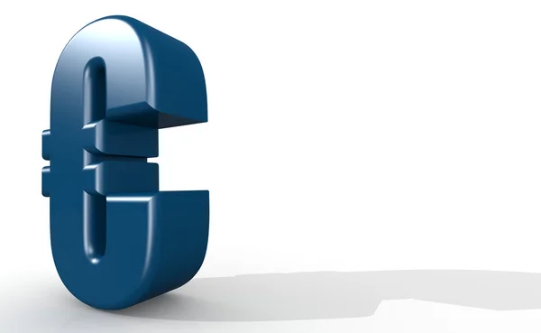 Euro sign blue in white — Stock Photo, Image