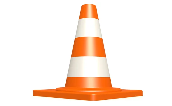 Traffic cone in white and isolated background — Stock Photo, Image