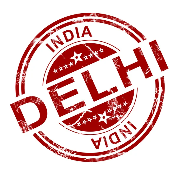 Red Delhi stamp — Stock Photo, Image