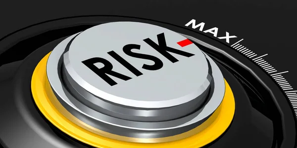 Metal Knob Risk Word Rendering — Stock Photo, Image