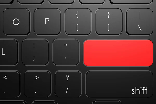 Red Blank Button Keyboard Rendering — Stock Photo, Image