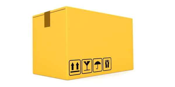Κίτρινα Κουτιά Πίνακα Καρτών Απομονώνονται Απόδοση — Φωτογραφία Αρχείου