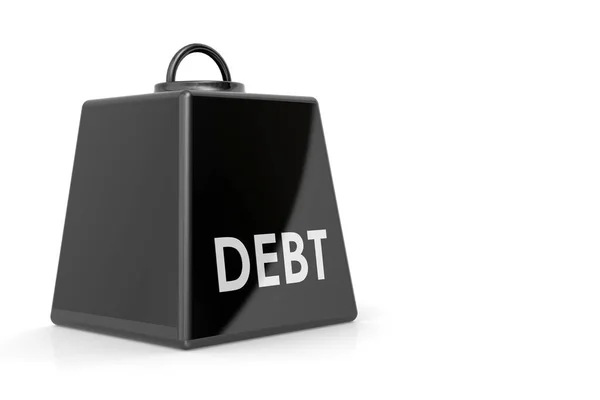 Debt Weight Isolated White Background Rendering — Stock Photo, Image