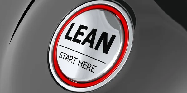 Lean Start Here Button Black Background Rendering — Stock Photo, Image