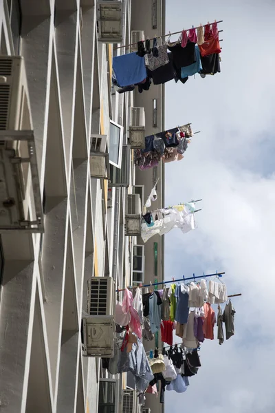 Singapore Nov 2020 Typical Singapore Public Housing Apartments Laundry Hung — Stock Photo, Image