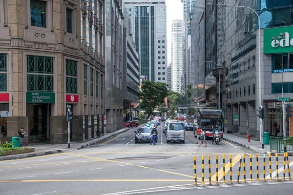 Singapore Nov 2020 Scena Strada Singapore Con Gli Edifici Uffici — Foto Stock