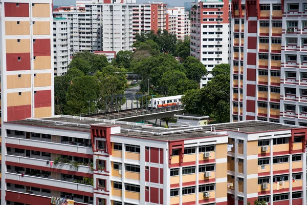Singapur Nov 2020 Vivienda Residencial Singapur Con Bloques Apartamentos Contra —  Fotos de Stock