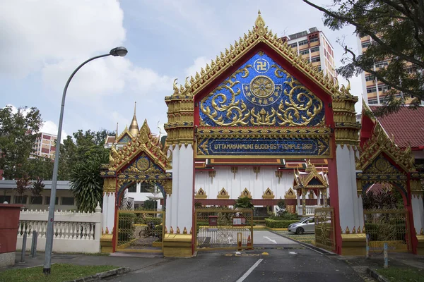 Singapur Lis 2020 Widok Wejście Świątyni Buddyjskiej Uttamayanmuni Która Jest — Zdjęcie stockowe