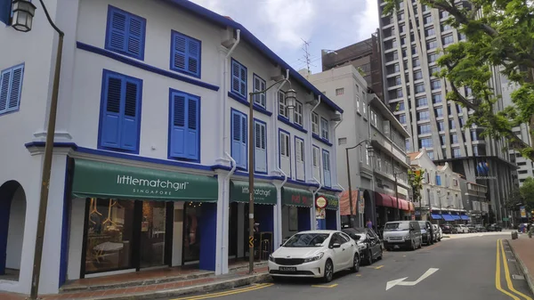 新加坡 2020年11月20日 新加坡Amoy Street的街景 亚莫伊街是位于唐人街内的一条单行道 — 图库照片