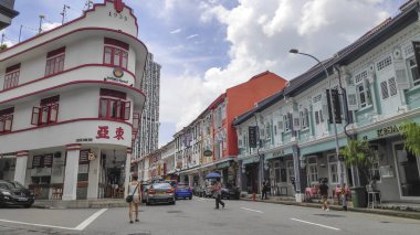 Singapur, 20 Kasım 2020, Çin Mahallesi, Singapur 'daki Patates Kafa binası. Çin Mahallesi, Singapur 'un orta kesiminde yer alan bir alt bölge ve etnik enklavdır..