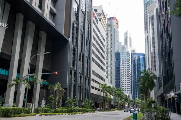 Singapore Nov 2020 Scena Strada Singapore Con Gli Edifici Uffici — Foto Stock