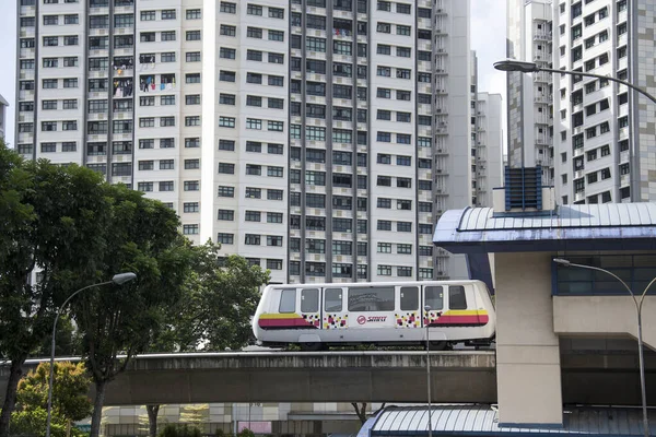 Singapore Nov 2020 Självkörande Lätt Snabb Transitering Lrt Förhöjda Spår — Stockfoto