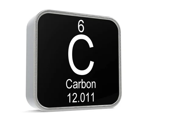 正方形のブロック上の炭素元素記号 3Dレンダリング — ストック写真