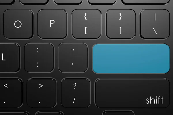 Blue Blank Button Keyboard Rendering — Stock Photo, Image