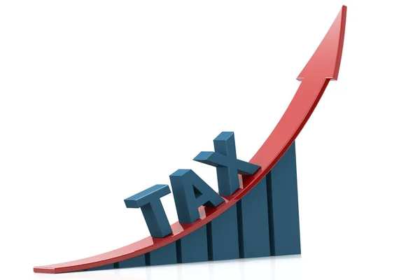 Bar Chart Adóval Fel Nyíl Renderelés — Stock Fotó