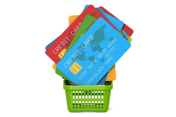 Meerdere Creditcards Groene Mand Rendering — Stockfoto