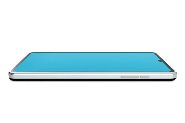 Смартфон Изолированным Синим Экраном Рендеринг — стоковое фото