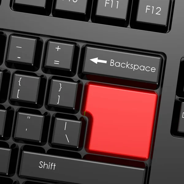 Vermelho Entrar Botão Teclado Computador Preto Renderização — Fotografia de Stock