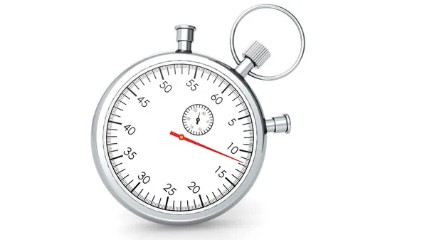 Klassieke Stopwatch Geïsoleerd Witte Achtergrond Rendering — Stockfoto