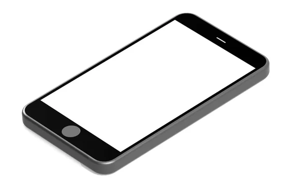 Fekete Mobiltelefon Elszigetelt Fehér Háttér Renderelés — Stock Fotó